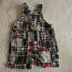 Baby gap patchwork plaid 6-12 mos overalls